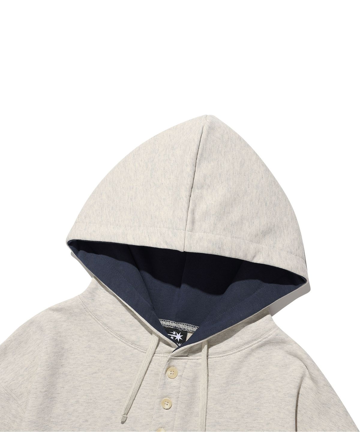 나이스고스트클럽(NICEGHOSTCLUB) 3STAR HENLEY HOODIE_OATMEAL(NG2GFUM400A)