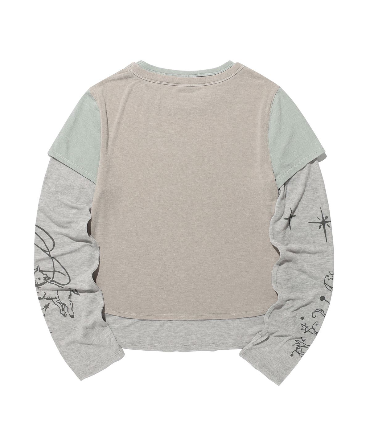 나이스고스트클럽(NICEGHOSTCLUB) TATTOO LAYERED LS TEE_GREY(NG2GFFT554A)