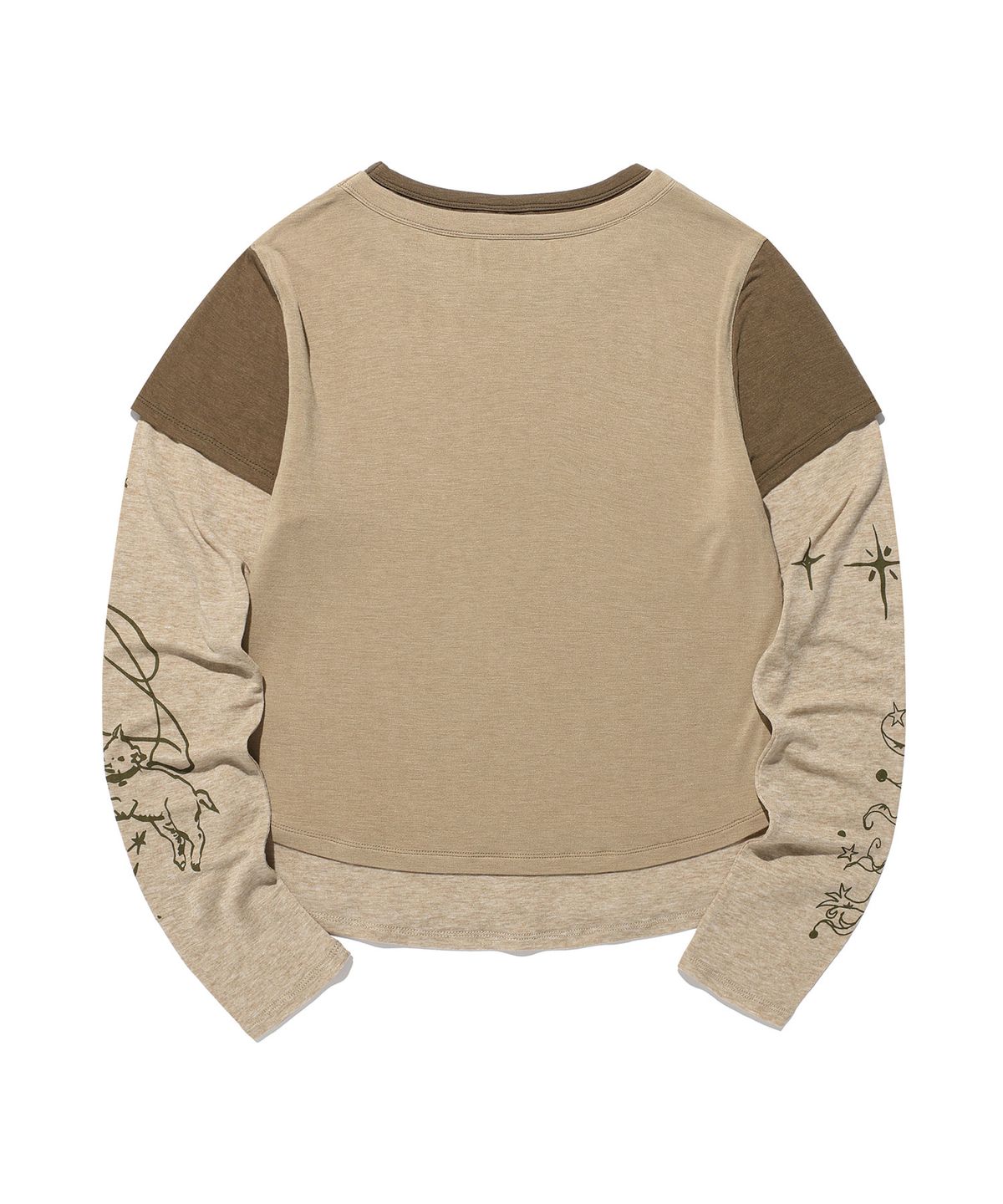 나이스고스트클럽(NICEGHOSTCLUB) TATTOO LAYERED LS TEE_BEIGE(NG2GFFT554A)