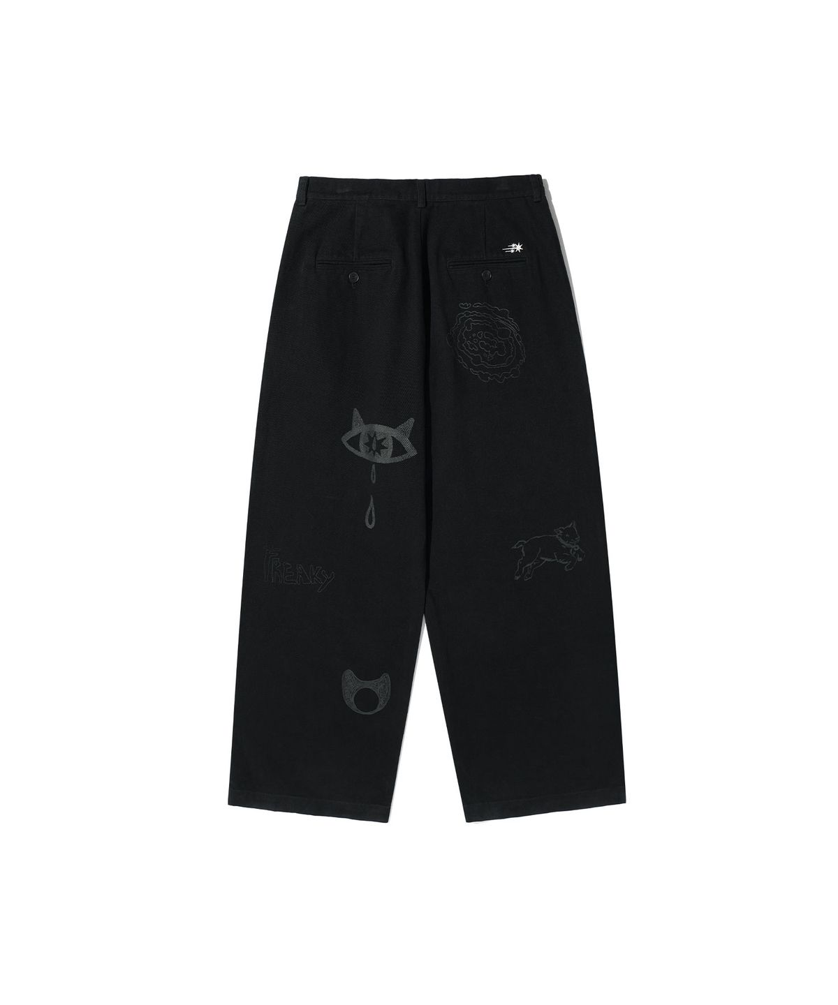나이스고스트클럽(NICEGHOSTCLUB) DOODLE COTTON WASHED PANTS_BLACK(NG2GFUPA10A)