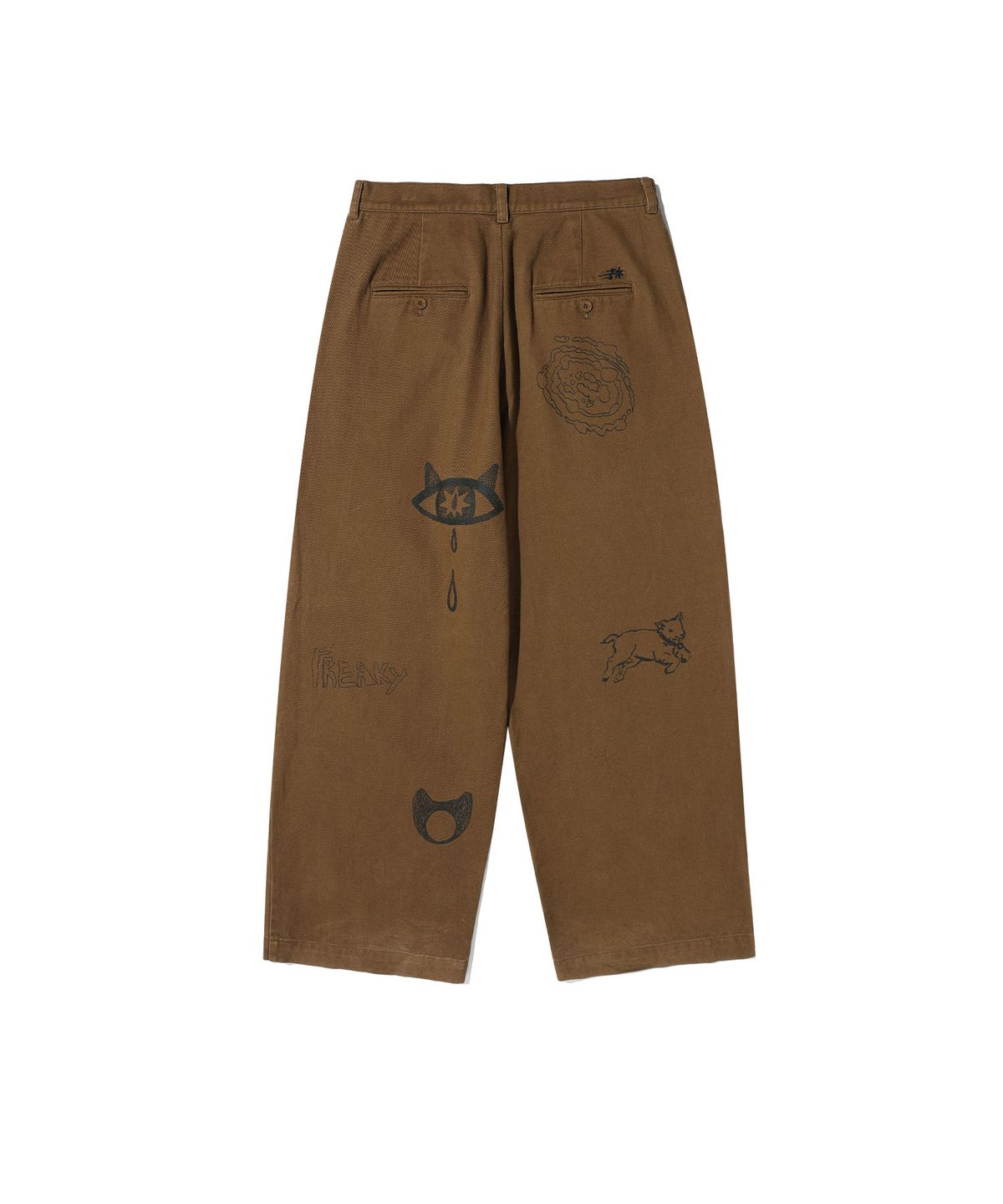 나이스고스트클럽(NICEGHOSTCLUB) DOODLE COTTON WASHED PANTS_BROWN(NG2GFUPA10A)