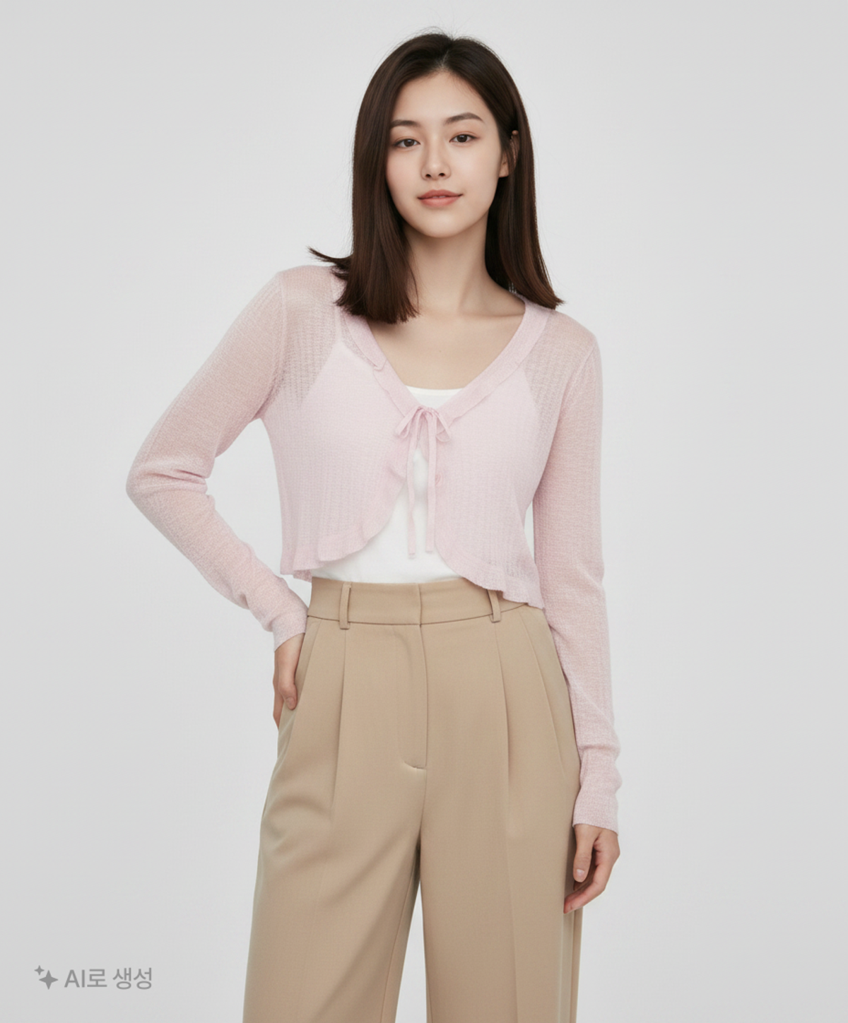 미쏘(MIXXO) 리본 프릴 가디건_MIWCKF823T M