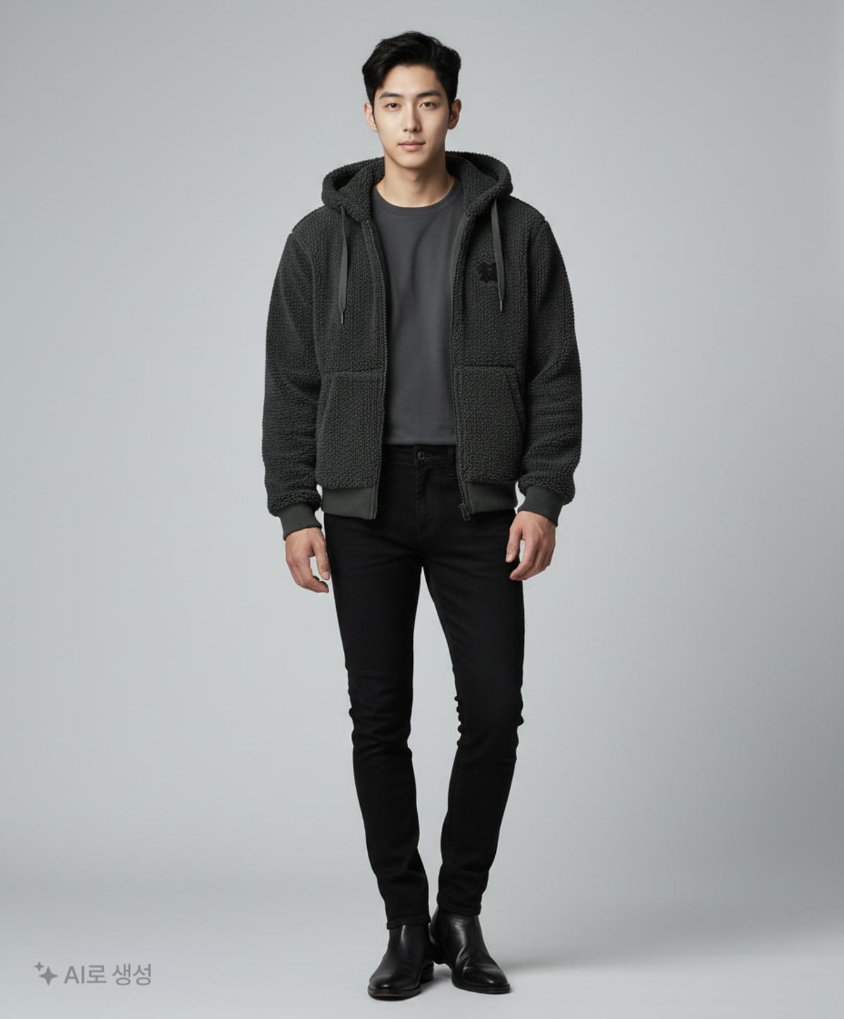 코오롱스포츠(KOLON SPORT) 남녀공용 솔리드 플리스 후디 재킷_TLJFW21501DGR 85