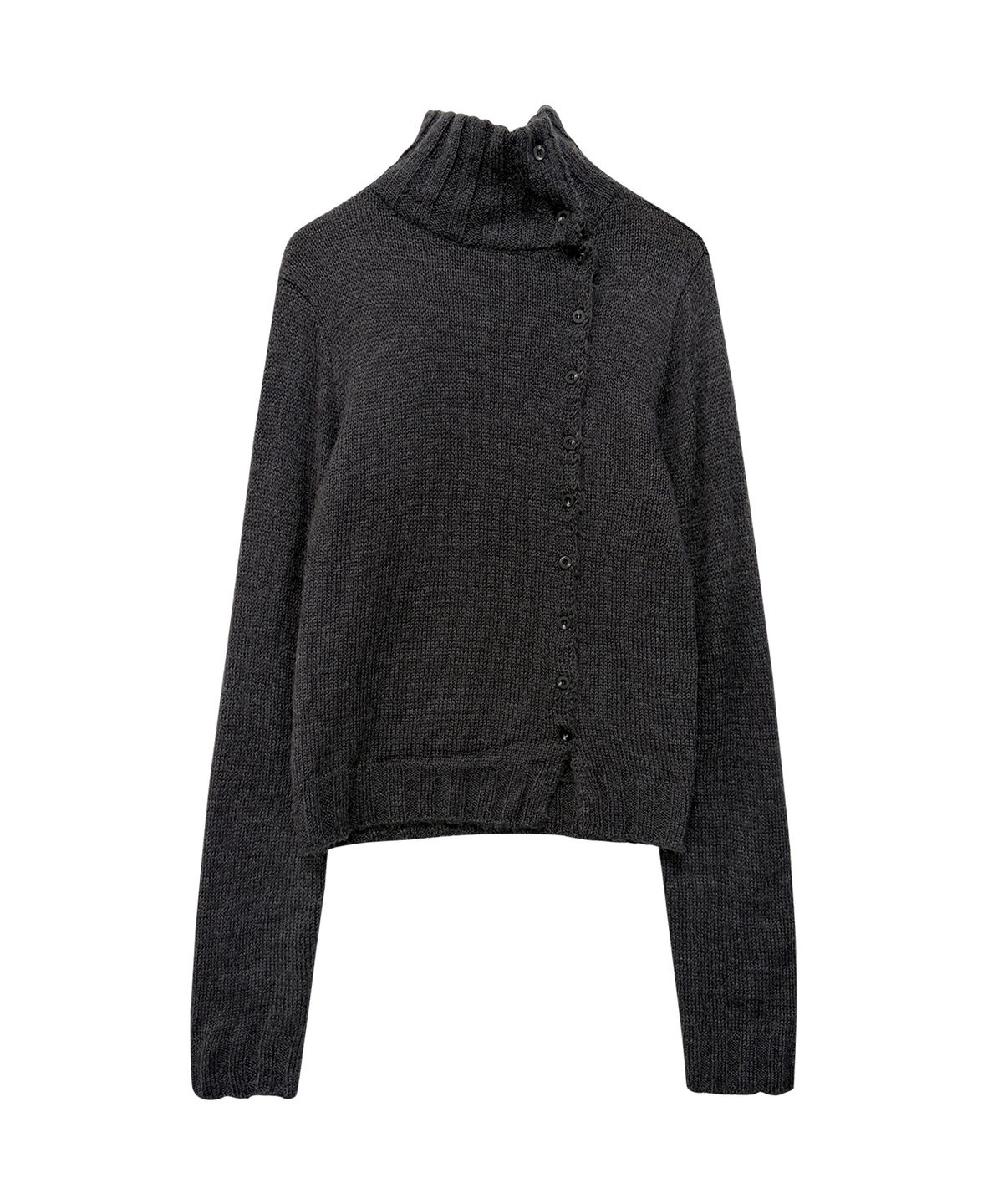 이프소마그넷(IFSO MAGNET) Button High-neck Cardigan - CHARCOAL