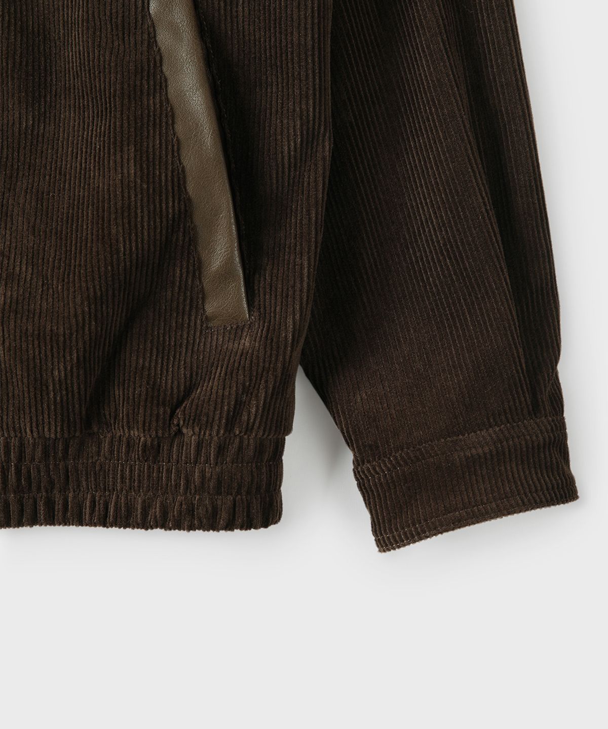 빠니깔레(PANICALE) 브라운 카라 배색 코듀로이 점퍼