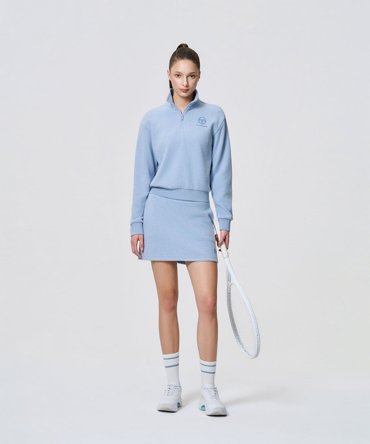 세르지오 타키니(SERGIO TACCHINI) W 테리플리스 아트웍 하프집 (L.Indigo)