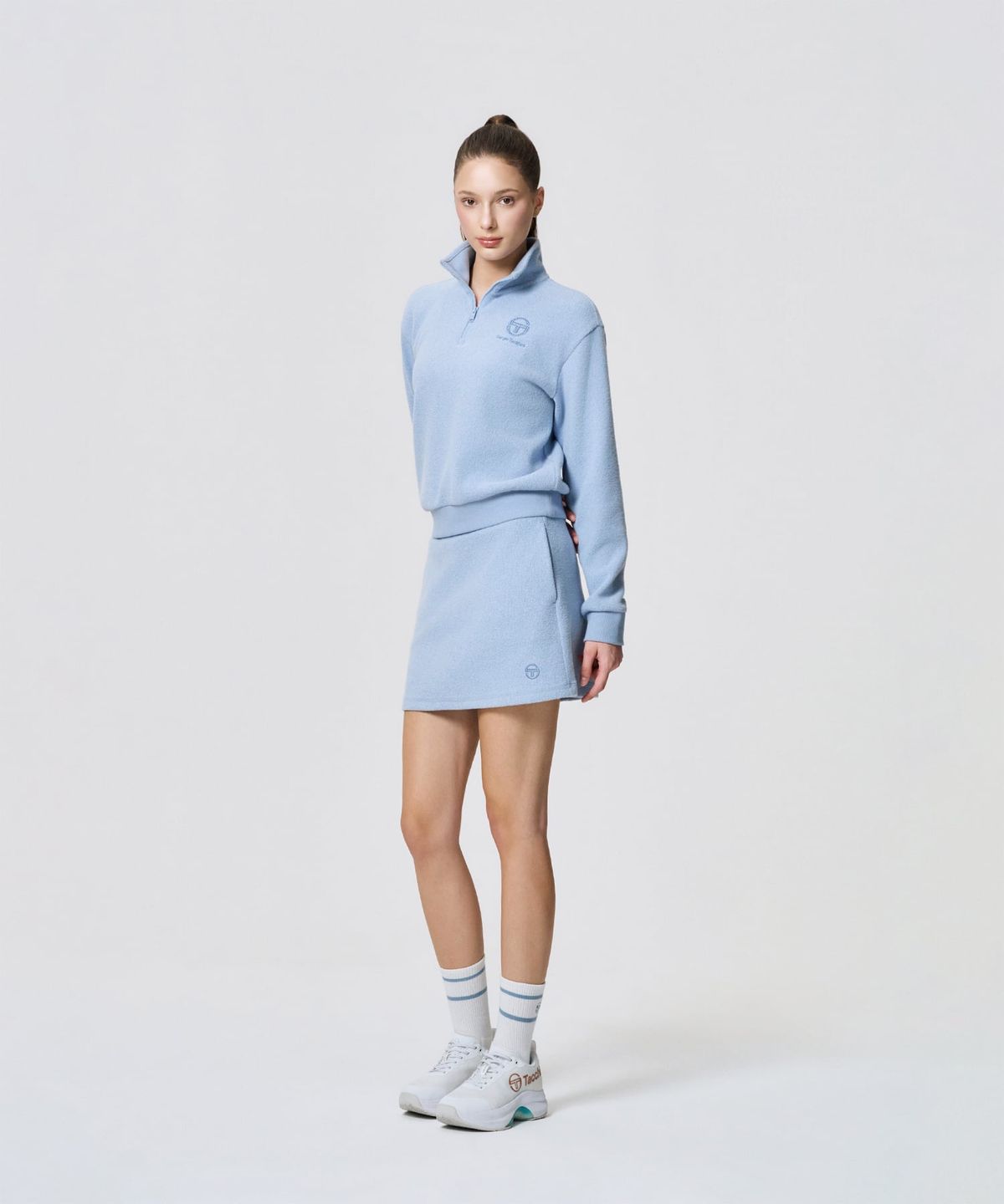 세르지오 타키니(SERGIO TACCHINI) W 테리플리스 아트웍 하프집 (L.Indigo)