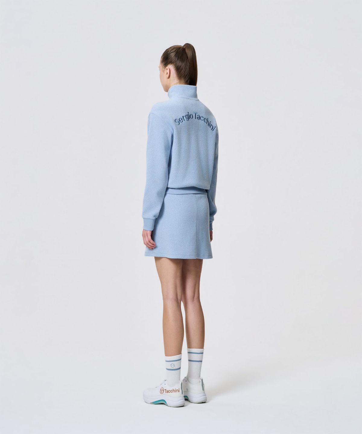 세르지오 타키니(SERGIO TACCHINI) W 테리플리스 아트웍 하프집 (L.Indigo)