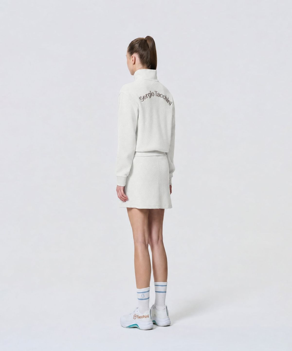세르지오 타키니(SERGIO TACCHINI) W 테리플리스 아트웍 하프집 (Ivory)
