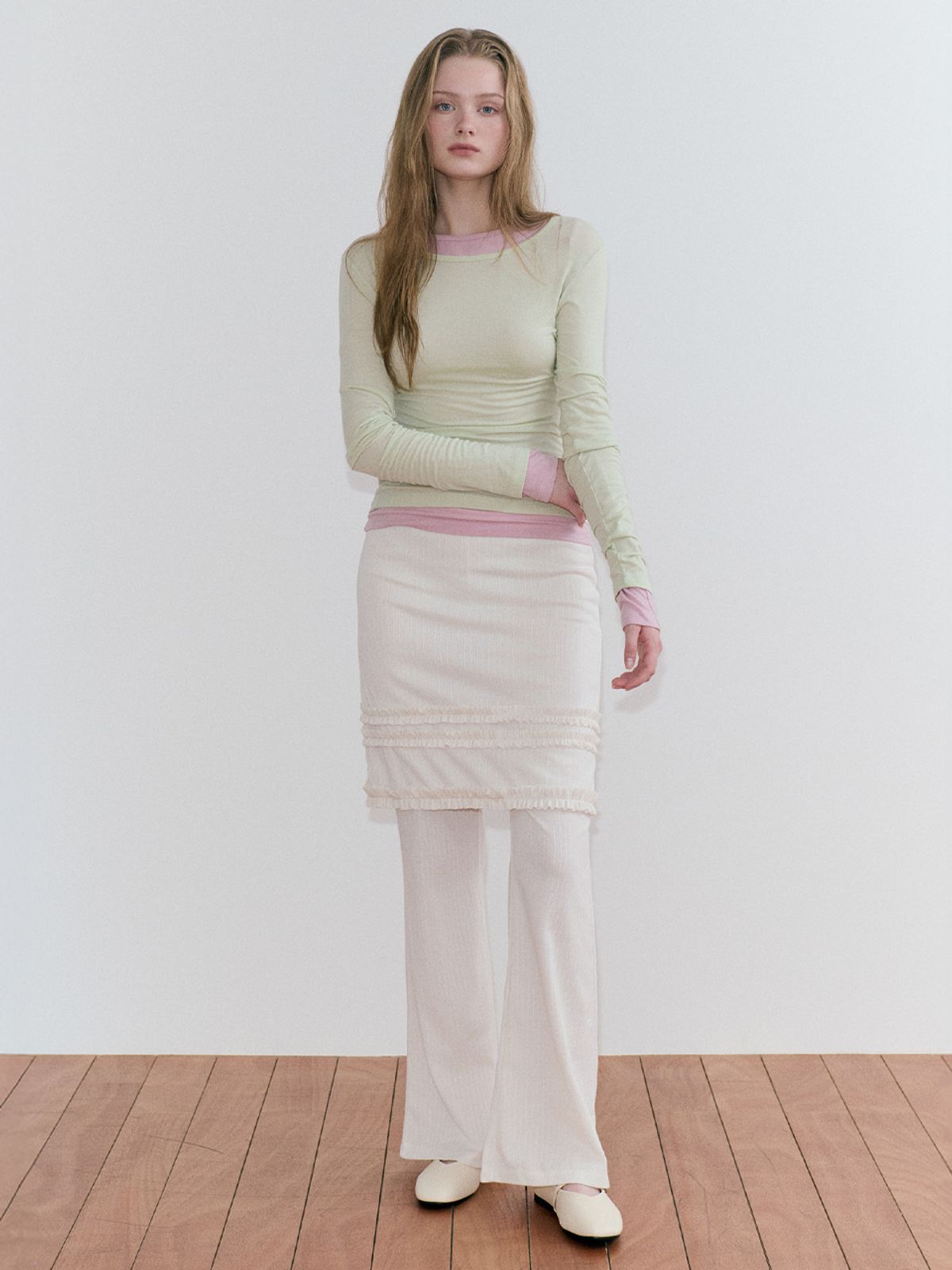 에트몽(ETMON) Frill Skirt Pants Cream