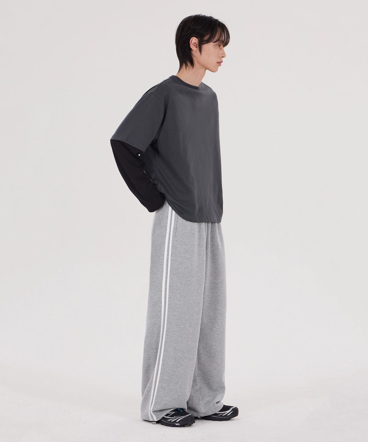 굿라이프웍스(GLW) [unisex] 사이드 라인 트랙 팬츠 그레이