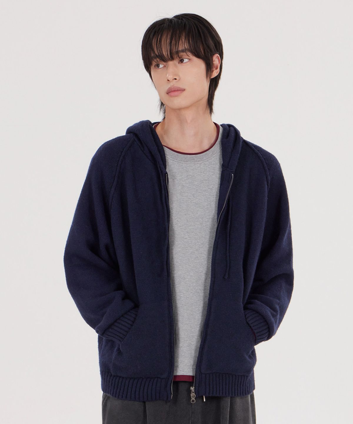 굿라이프웍스(GLW) [unisex] 더블 레이어드 롱슬리브티 그레이
