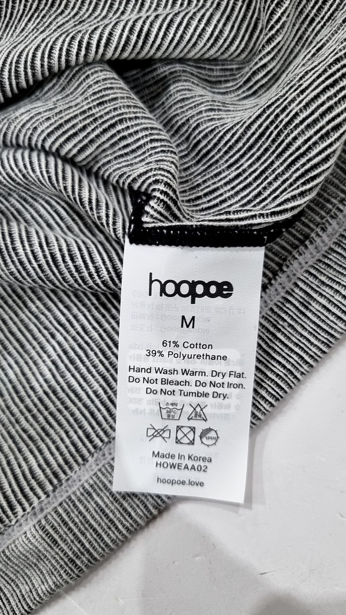 후포(HOOPOE) hoopoe rib long sleeve t-shirt_black snow M