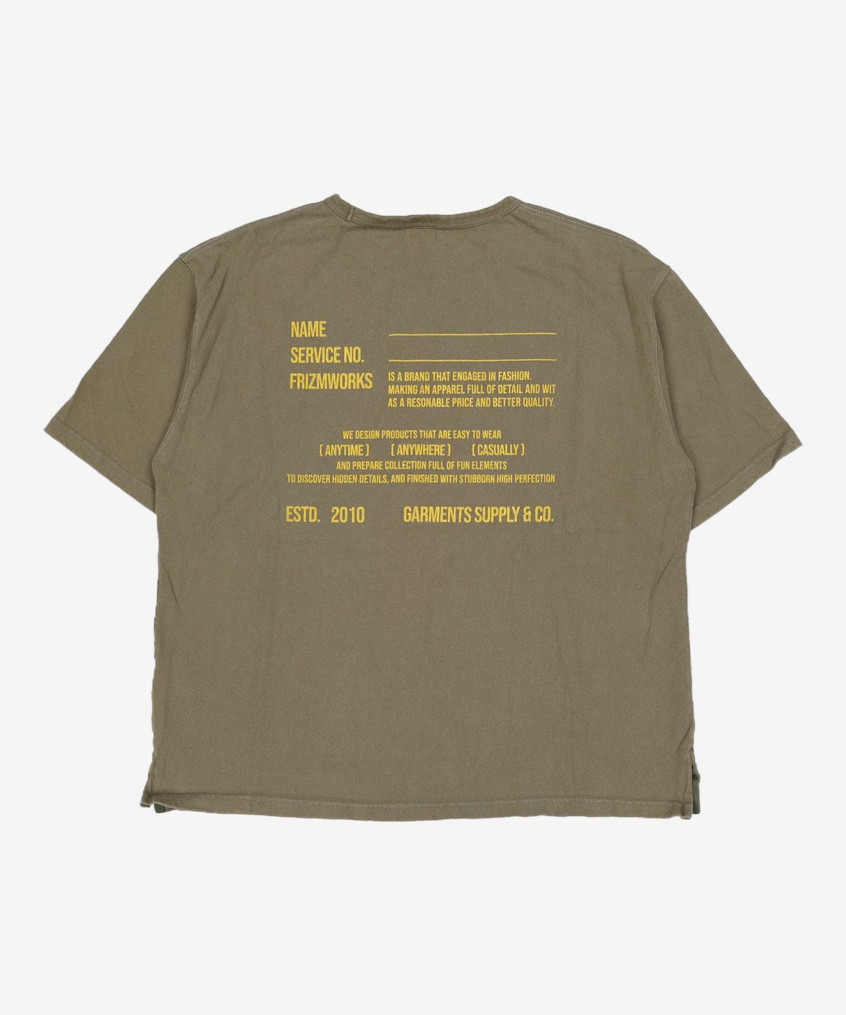 프리즘웍스(FRIZMWORKS) SERVICE LABEL TEE _ OLIVE L