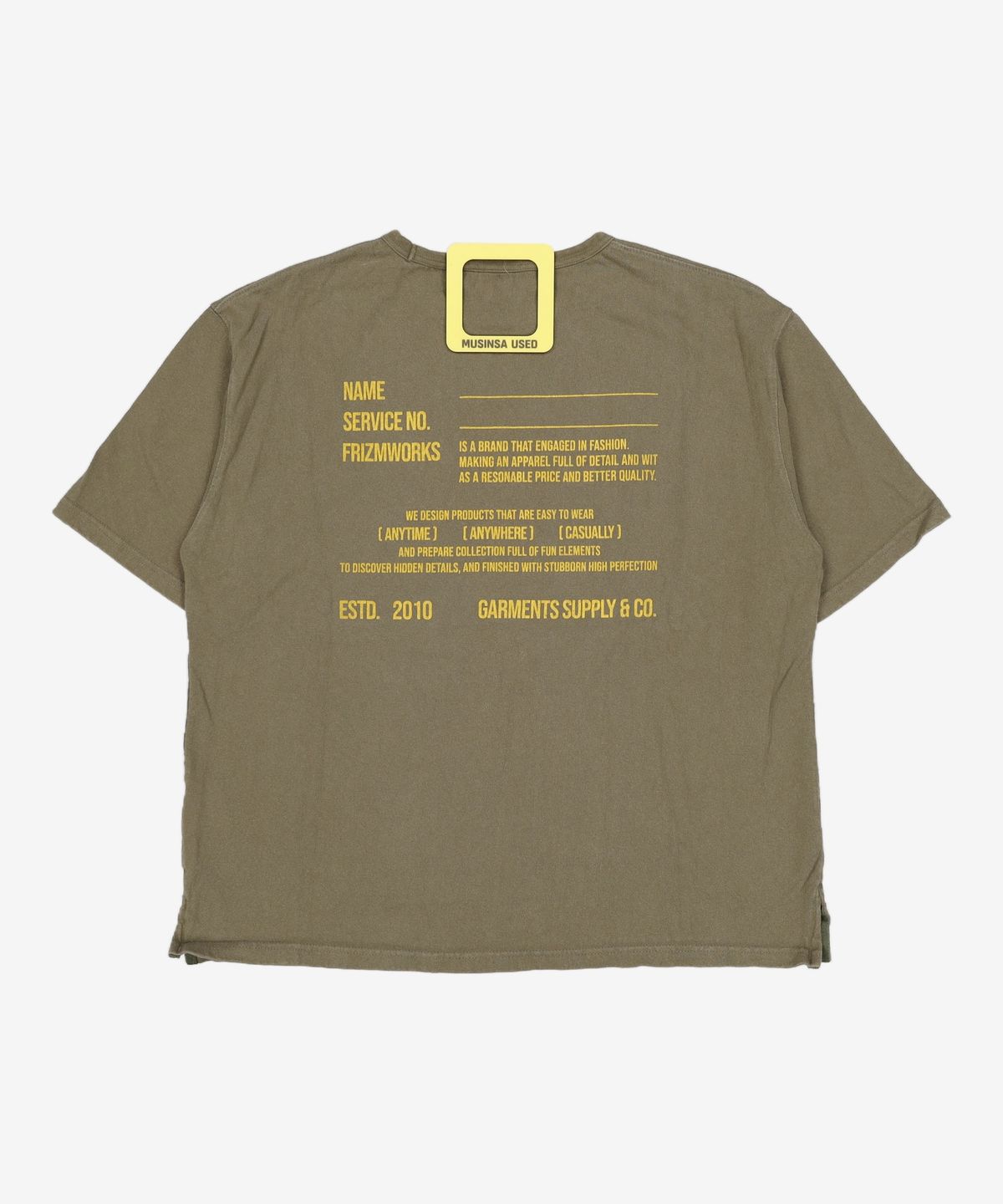 프리즘웍스(FRIZMWORKS) SERVICE LABEL TEE _ OLIVE L