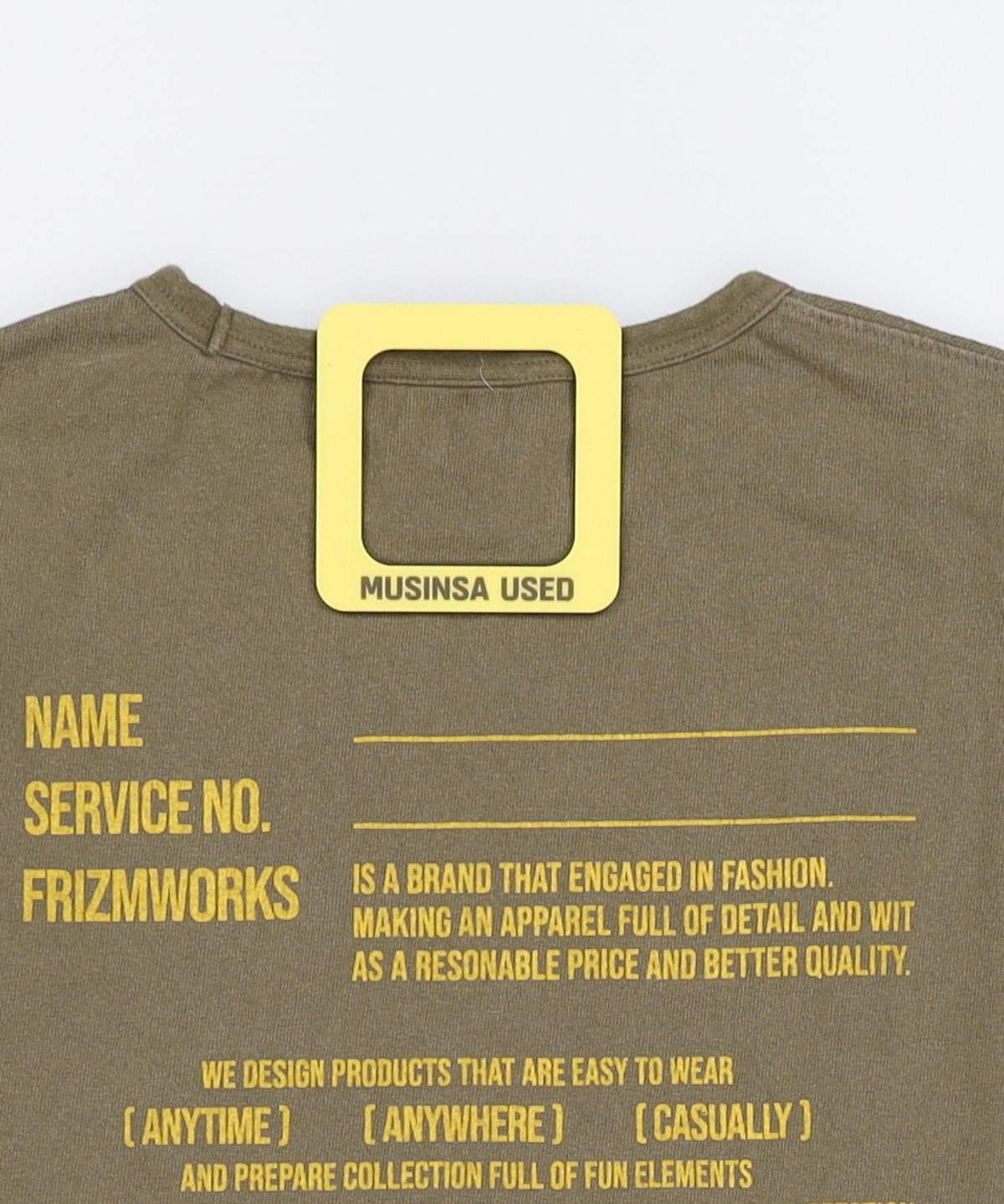 프리즘웍스(FRIZMWORKS) SERVICE LABEL TEE _ OLIVE L