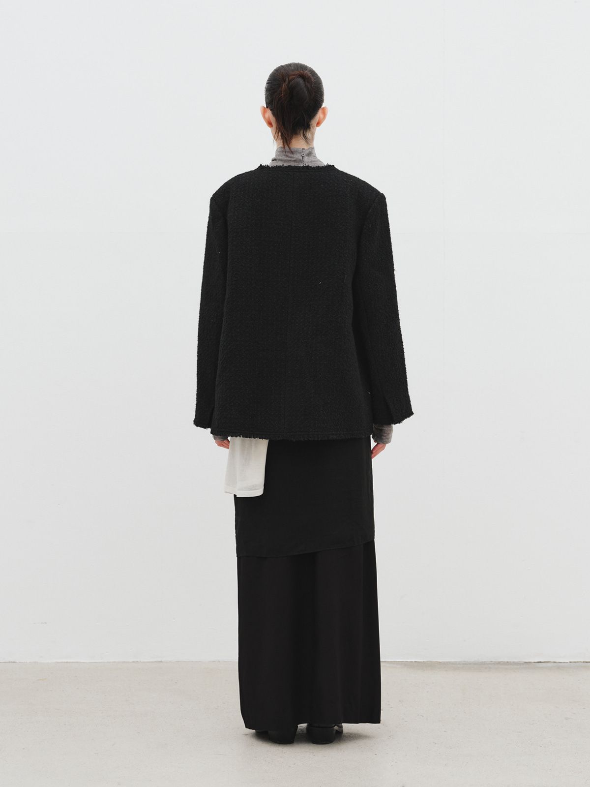 리플레인(REPLAIN) OVERSIZED TWEED JACKET_BLACK