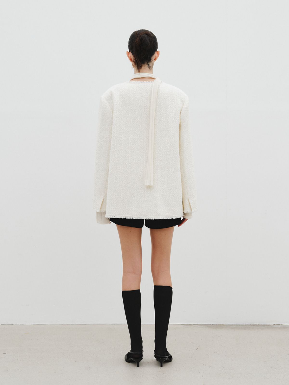 리플레인(REPLAIN) OVERSIZED TWEED JACKET_IVORY