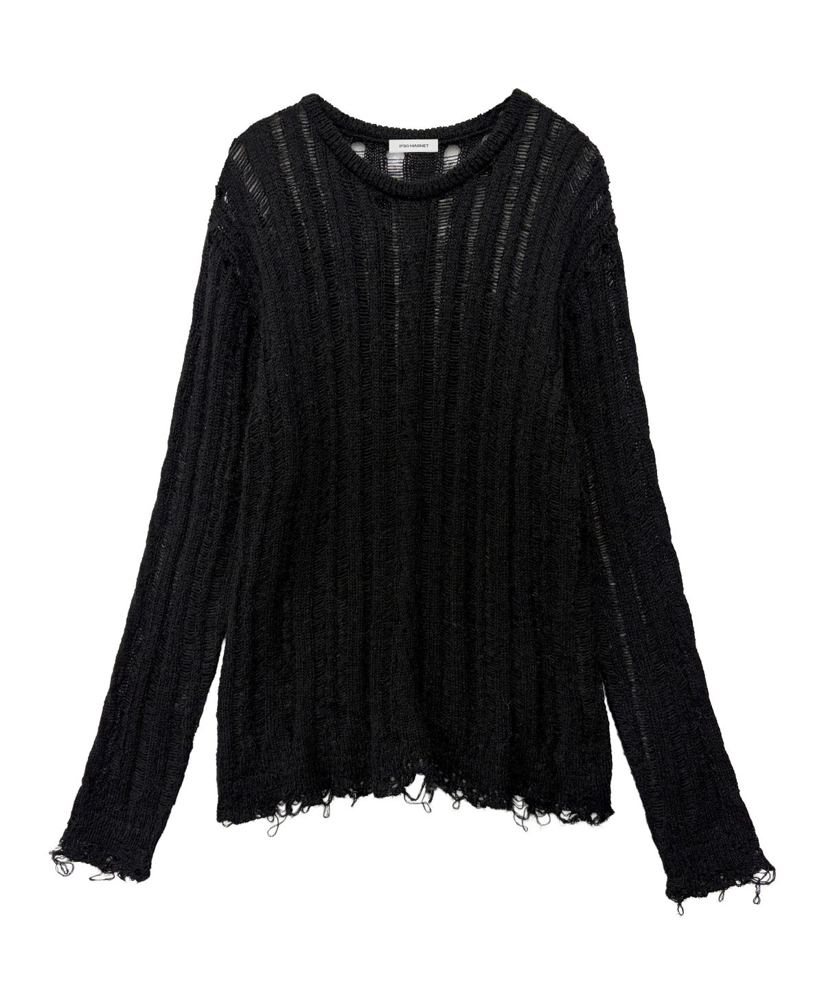 이프소마그넷(IFSO MAGNET) Damage See-through Knit - BLACK