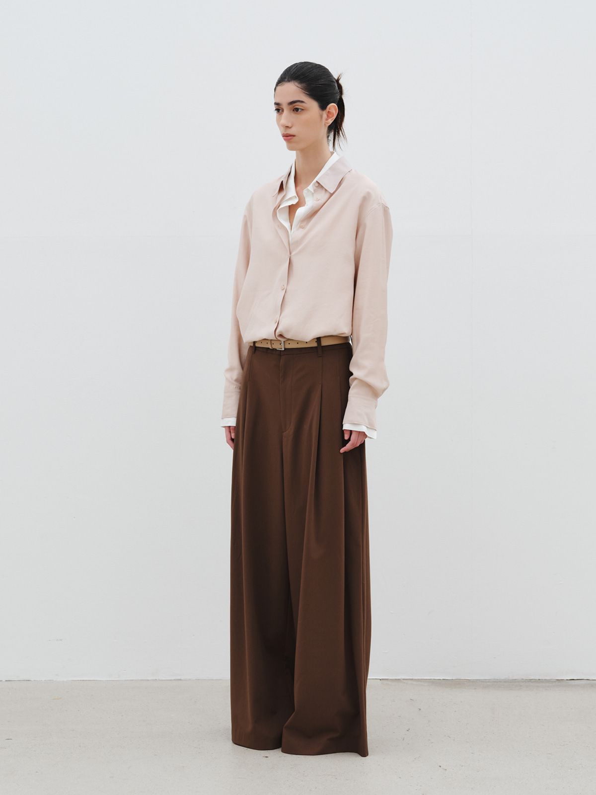 리플레인(REPLAIN) SHEER ESSENTIAL SHIRT_SKIN BEIGE