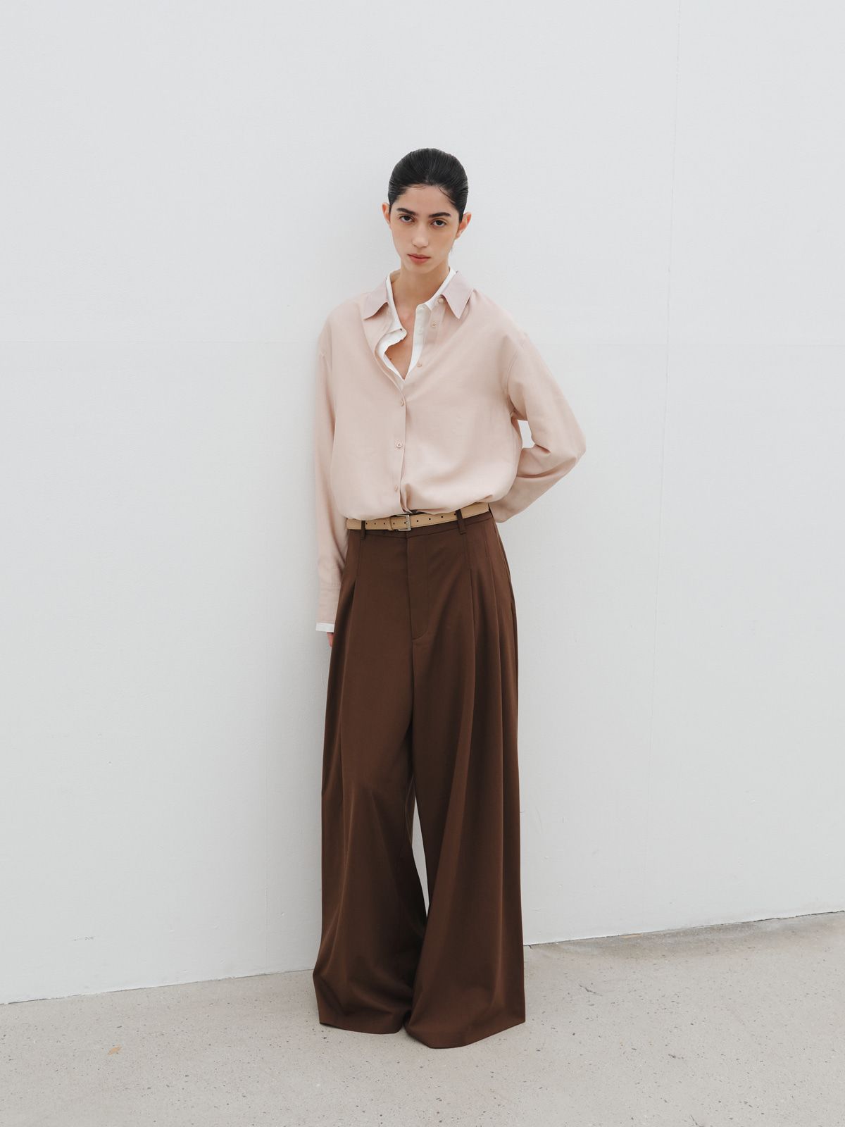 리플레인(REPLAIN) SHEER ESSENTIAL SHIRT_SKIN BEIGE