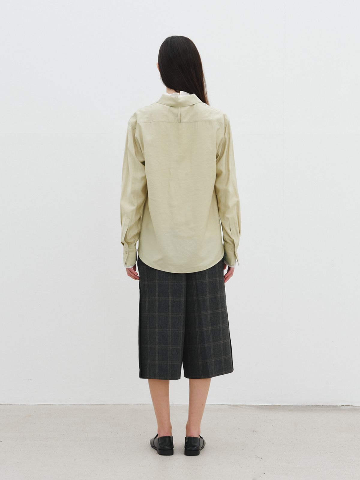 리플레인(REPLAIN) SHEER ESSENTIAL SHIRT_OLIVE