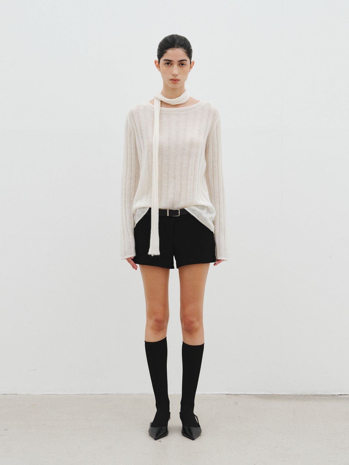 리플레인(REPLAIN) HAIRY STRAP KNIT_IVORY