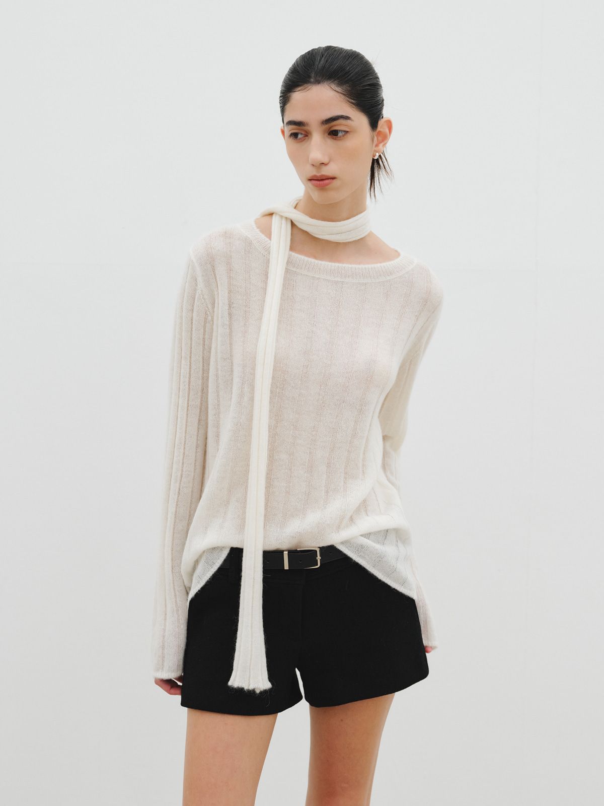 리플레인(REPLAIN) HAIRY STRAP KNIT_IVORY