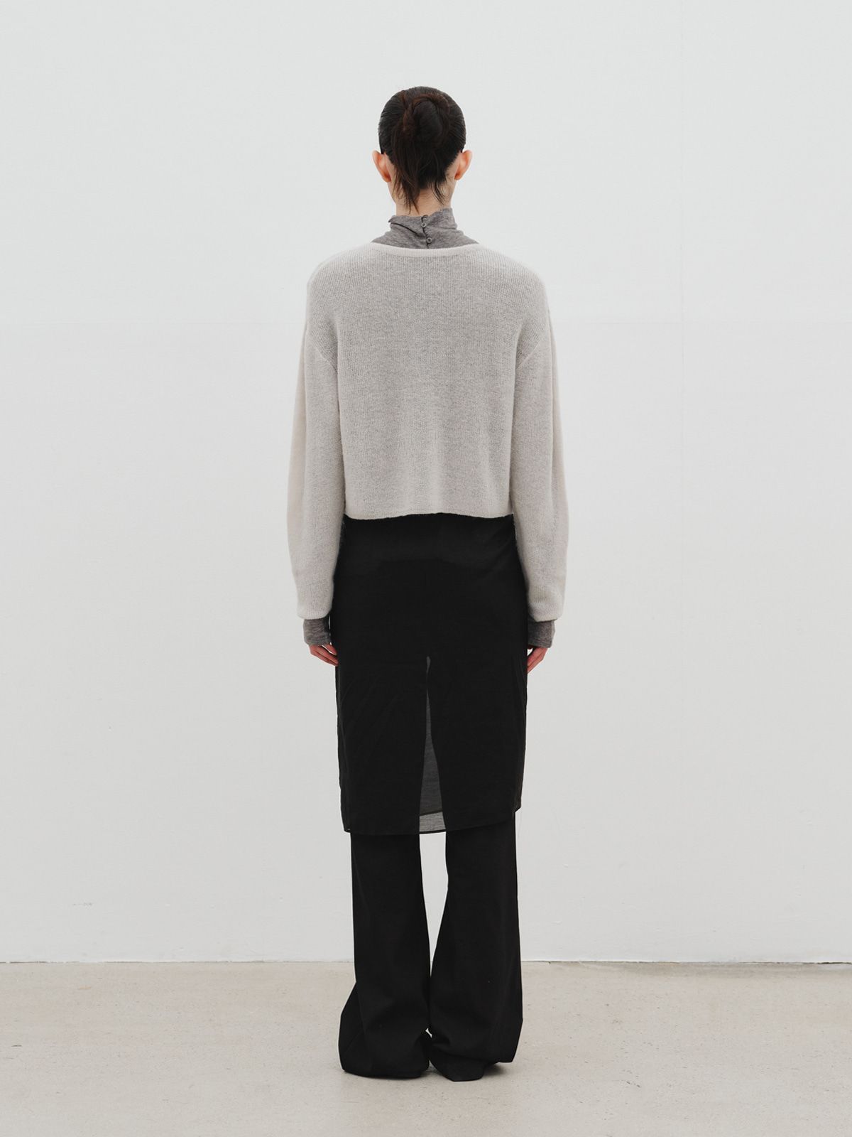 리플레인(REPLAIN) HAIRY HOOK CARDIGAN_LIGHT GREY