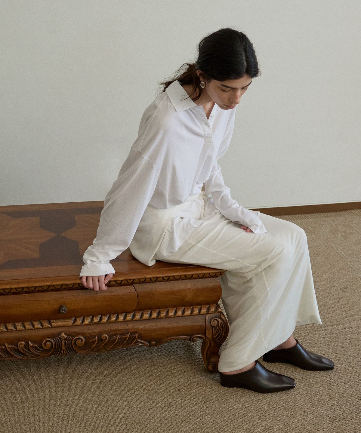 에퓨레(EPURE) NOBEL Square Wedge Mules (3color)
