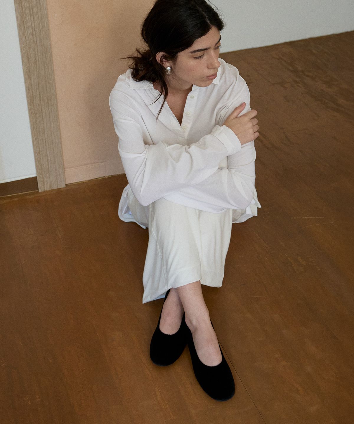 에퓨레(EPURE) LEVA Fur Round Flats (3color)