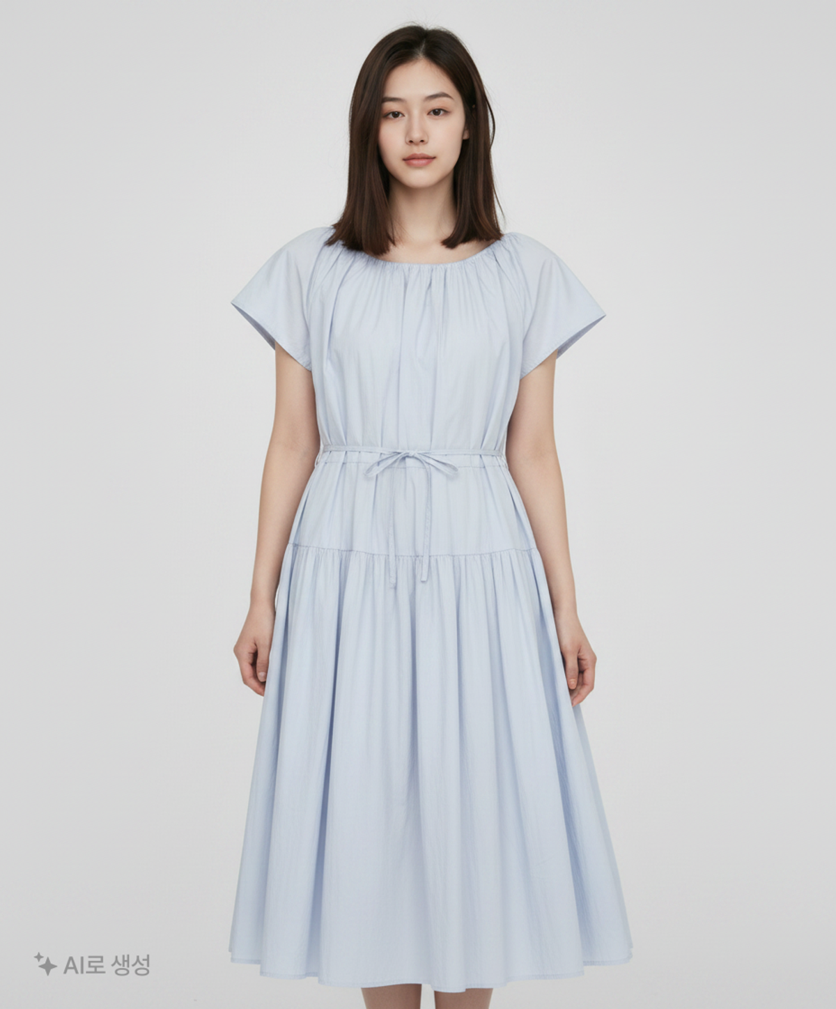 마리끌레르(MARIE CLAIRE) 넥 셔링 벨티드 원피스(MAFBOP09MSB) 38