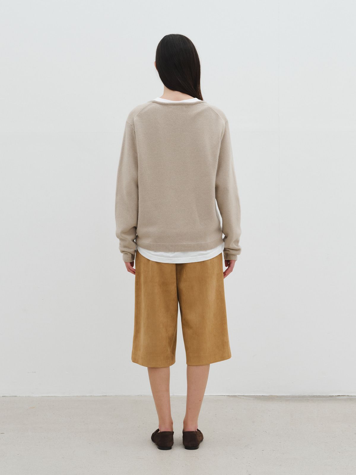 리플레인(REPLAIN) CASHMERE BLEND U-NECK KNIT_BEIGE