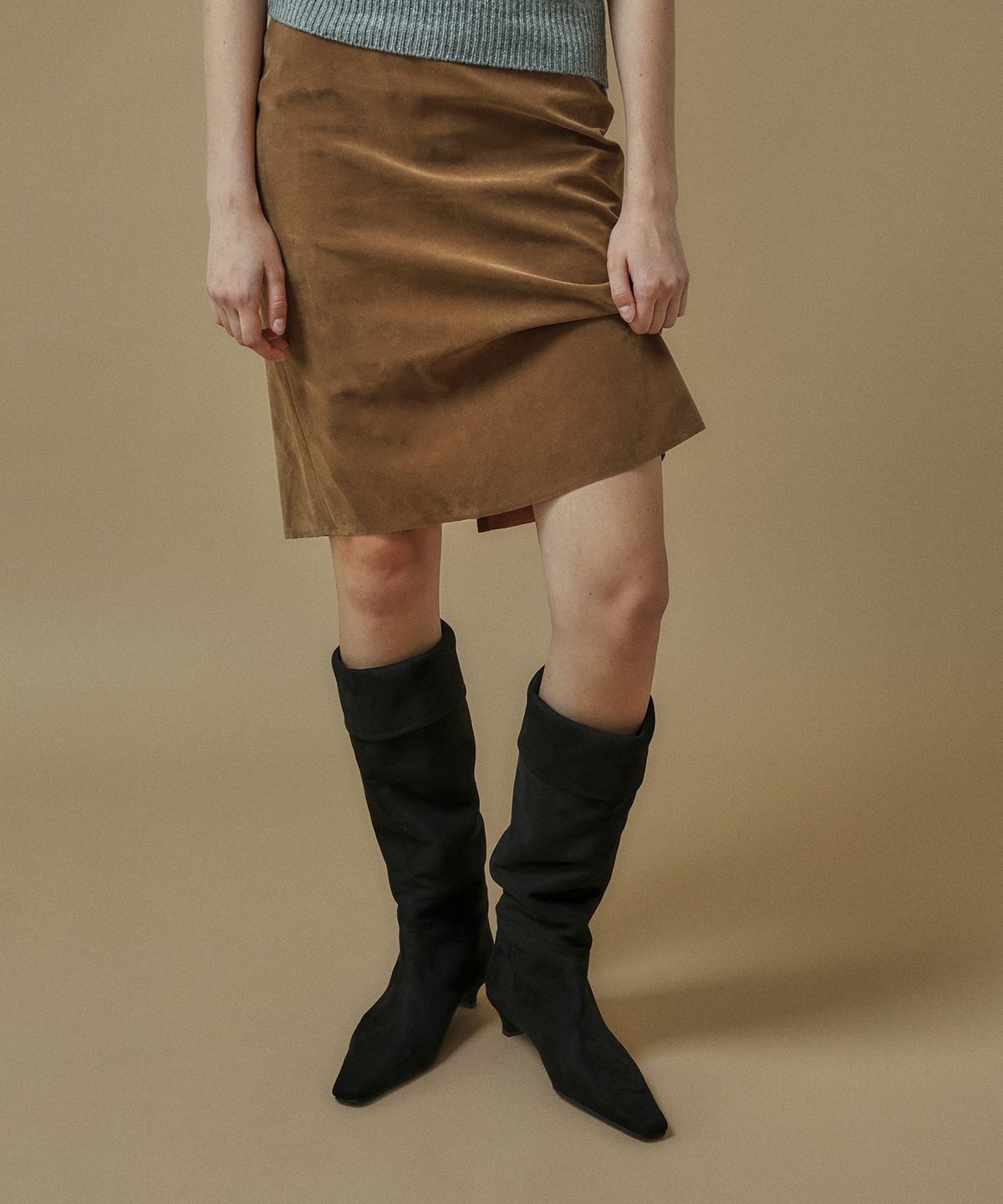 에퓨레(EPURE) KIKO Suede Folding Middle Boots (2color)
