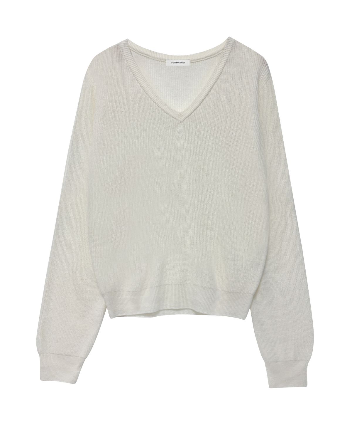 이프소마그넷(IFSO MAGNET) Loose Fit V-neck Knit - WHITE