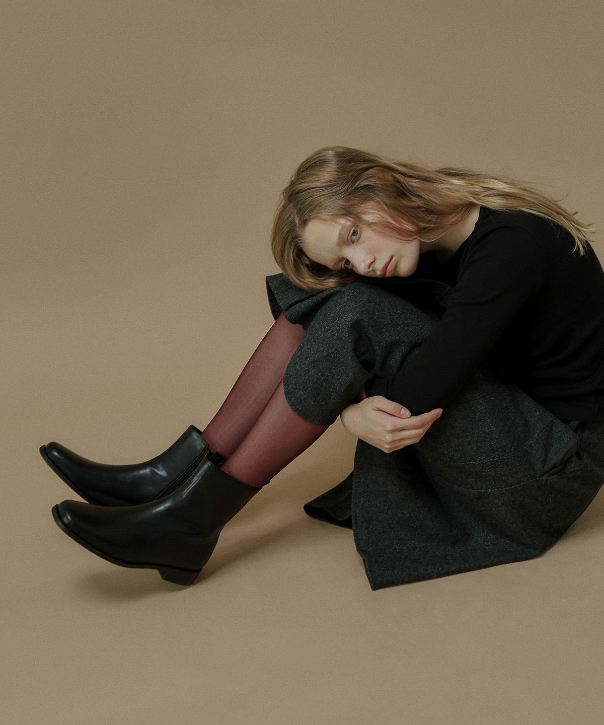 에퓨레(EPURE) VINO Square Ankle Boots (2color)