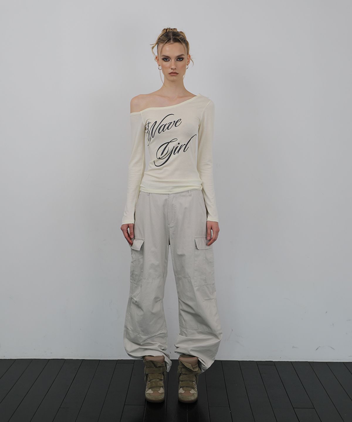 웨이브걸(WAVEGIRL) Pastel Off Shoulder T Shirts (5color)