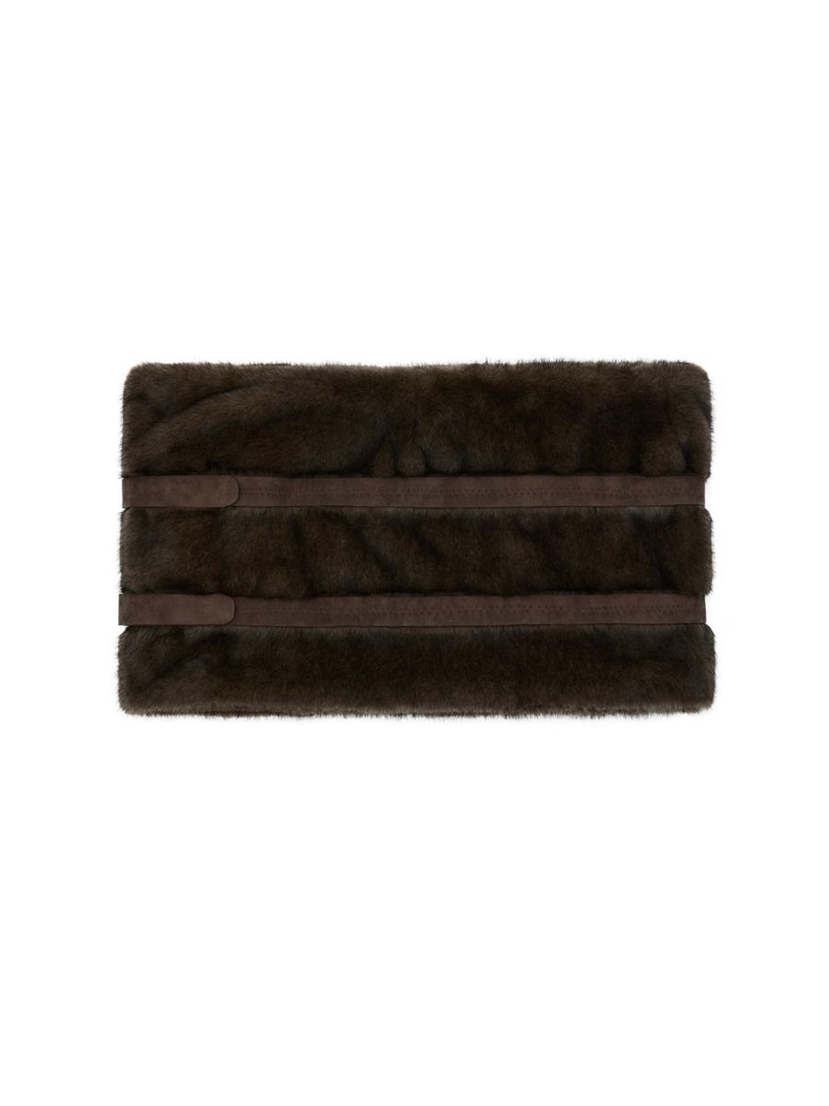 글로니(GLOWNY) FLUFFY BELT SKIRT (DARK BROWN)