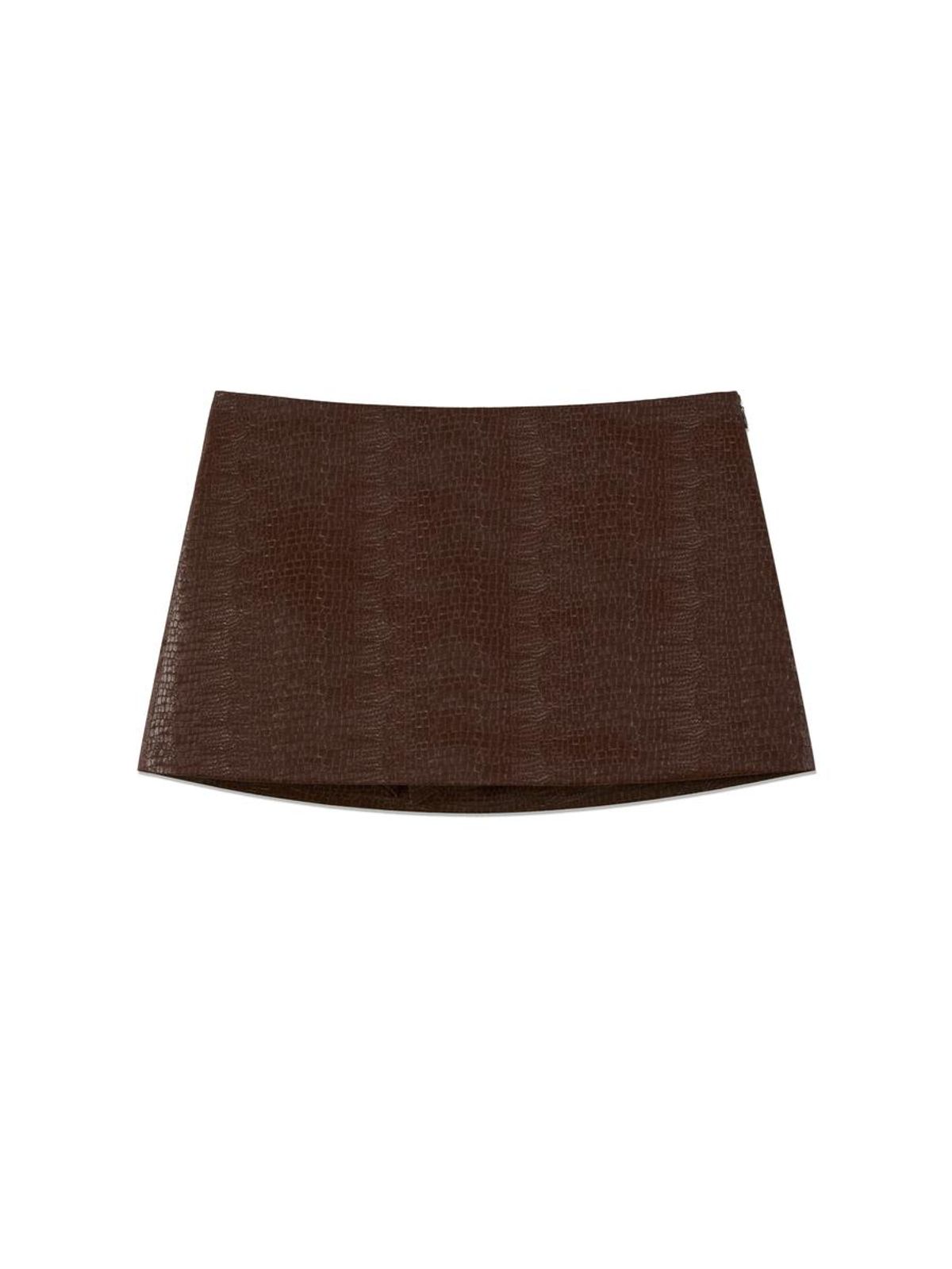 글로니(GLOWNY) MATTE CRACK MINI SKIRT (BURGUNDY)