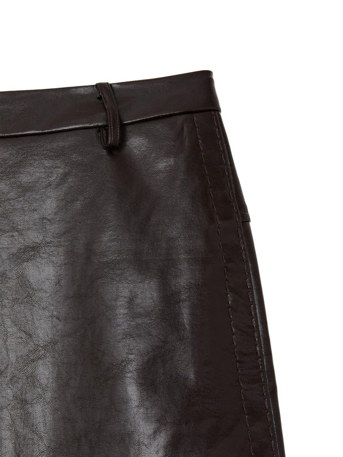 글로니(GLOWNY) SOFT CURVE MIDI SKIRT (BROWN)