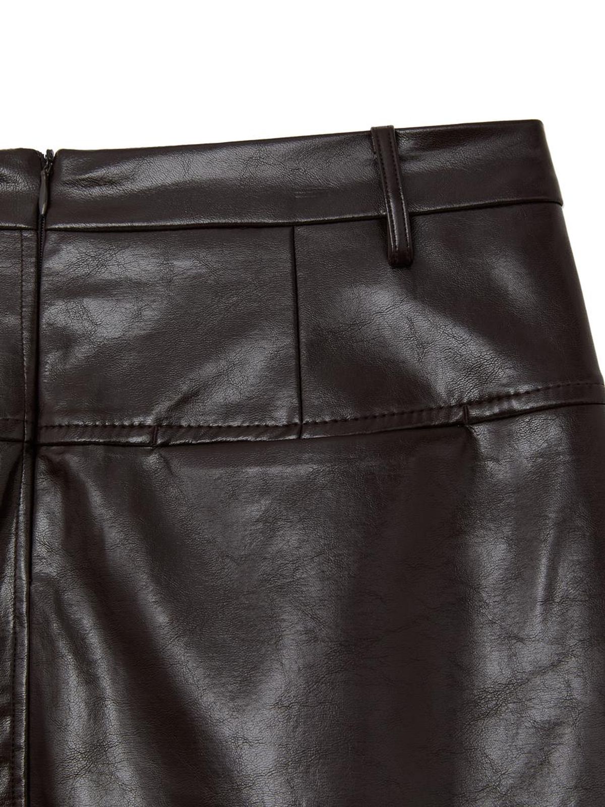 글로니(GLOWNY) SOFT CURVE MIDI SKIRT (BROWN)