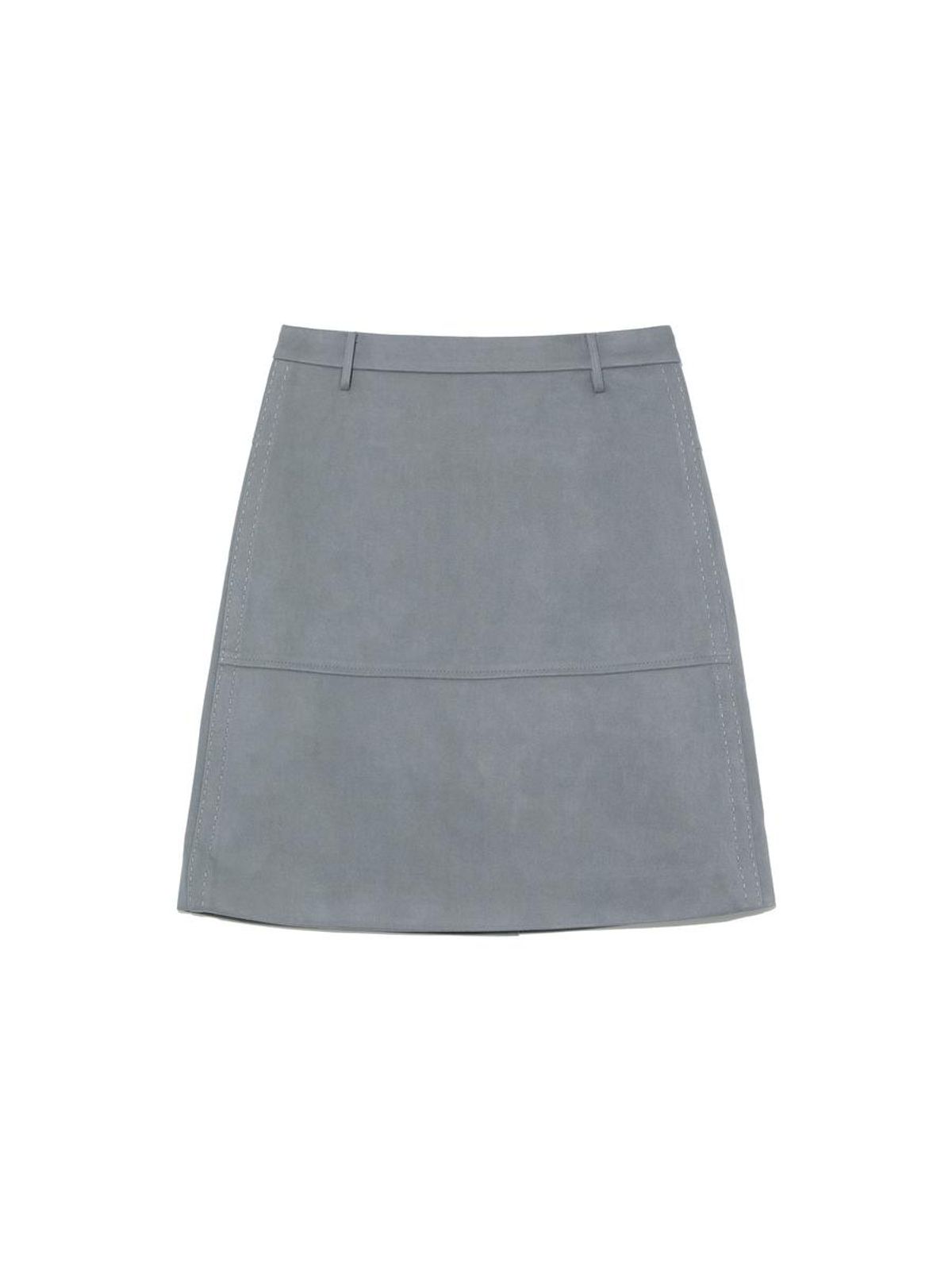 글로니(GLOWNY) SOFT CURVE MIDI SKIRT (DUSTY BLUE)