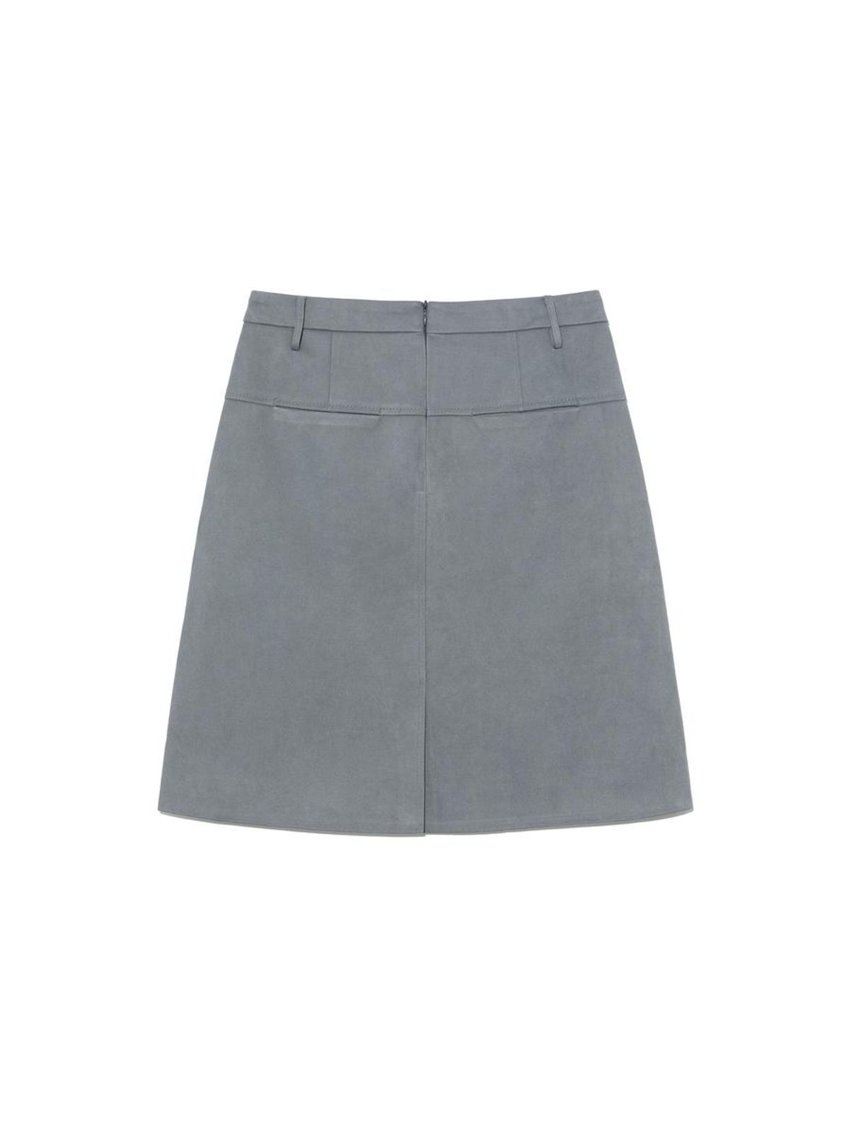 글로니(GLOWNY) SOFT CURVE MIDI SKIRT (DUSTY BLUE)