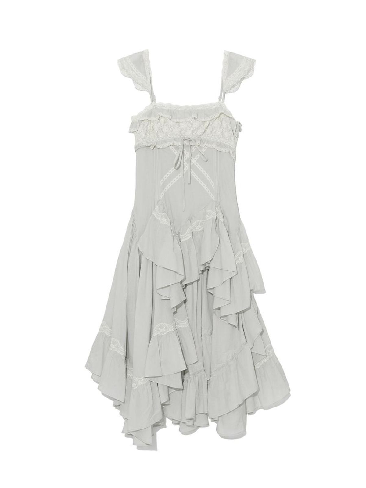 글로니(GLOWNY) SWAN VEIL LACE DRESS (SAGE GREEN)
