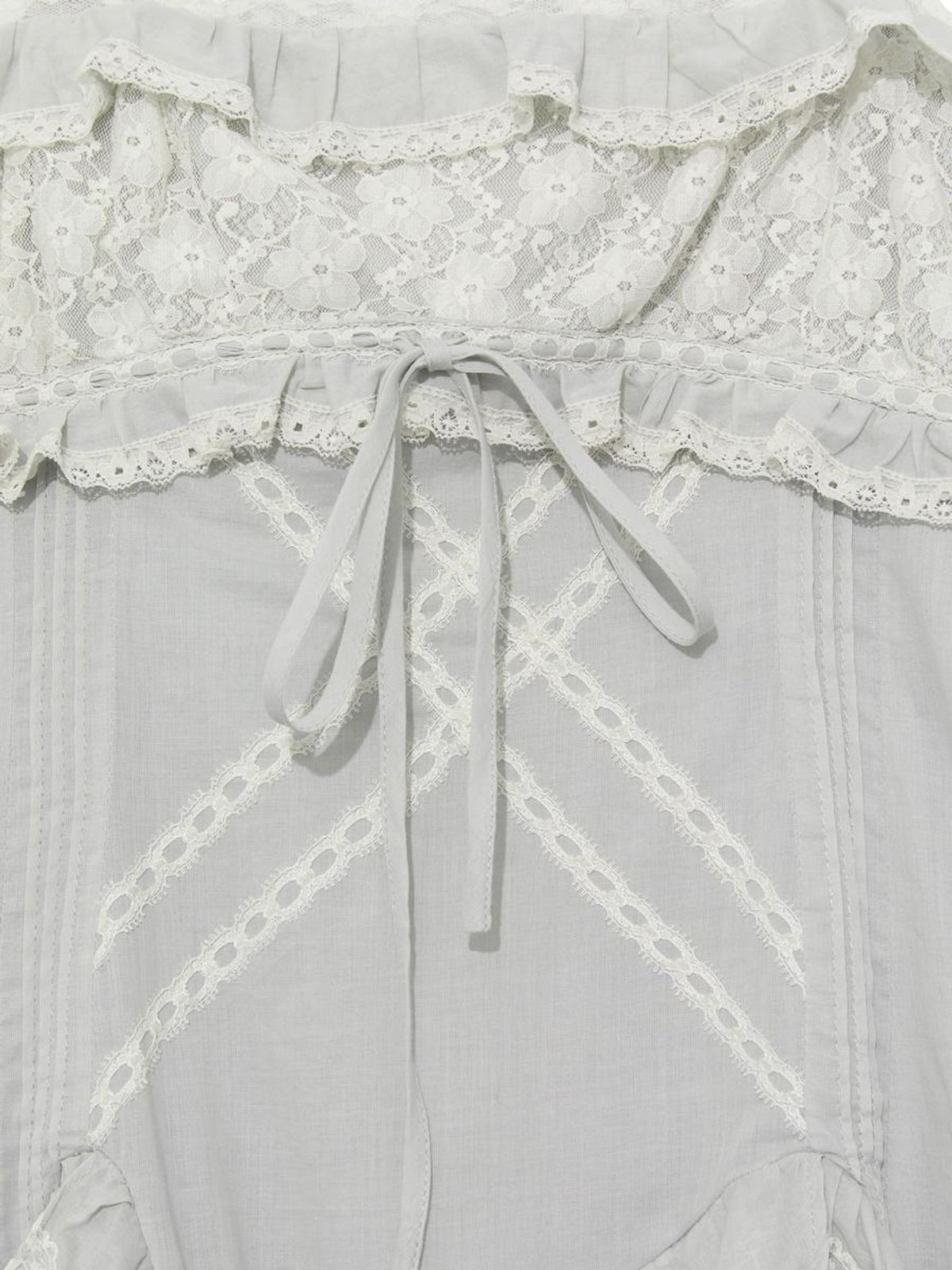 글로니(GLOWNY) SWAN VEIL LACE DRESS (SAGE GREEN)