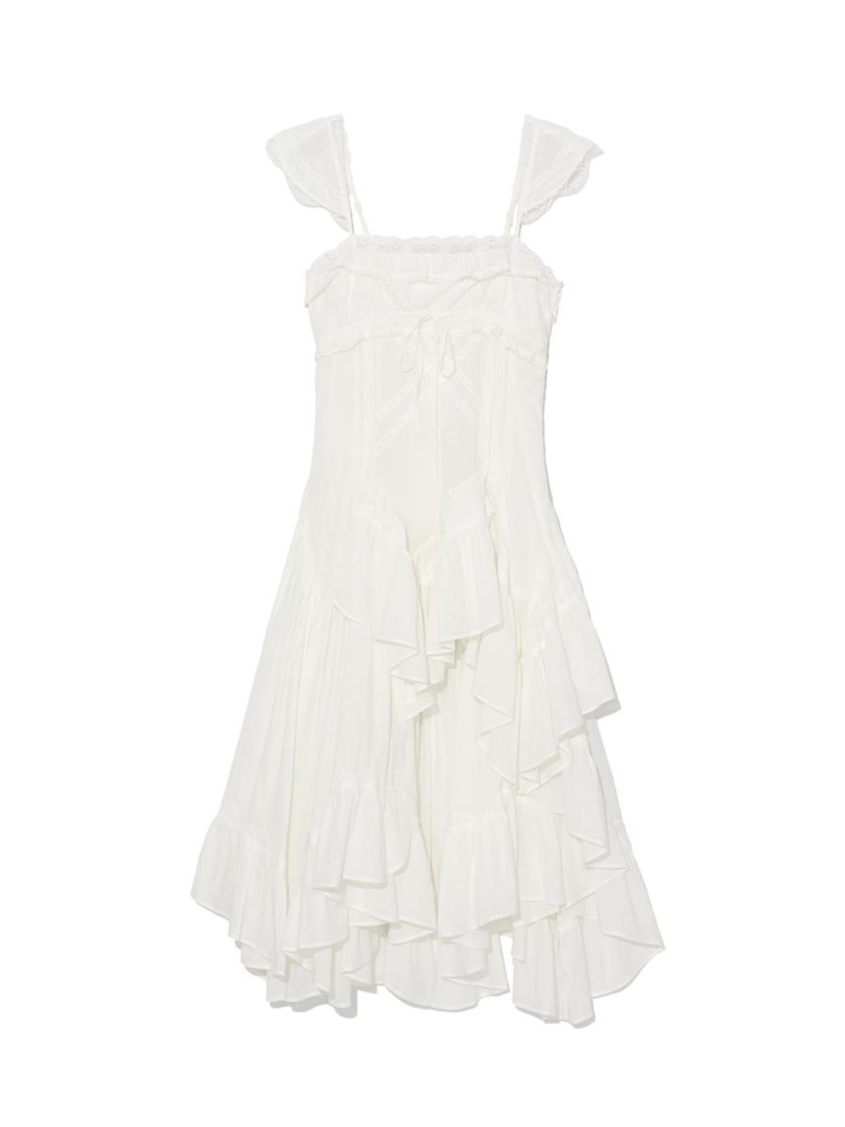 글로니(GLOWNY) SWAN VEIL LACE DRESS (WHITE)