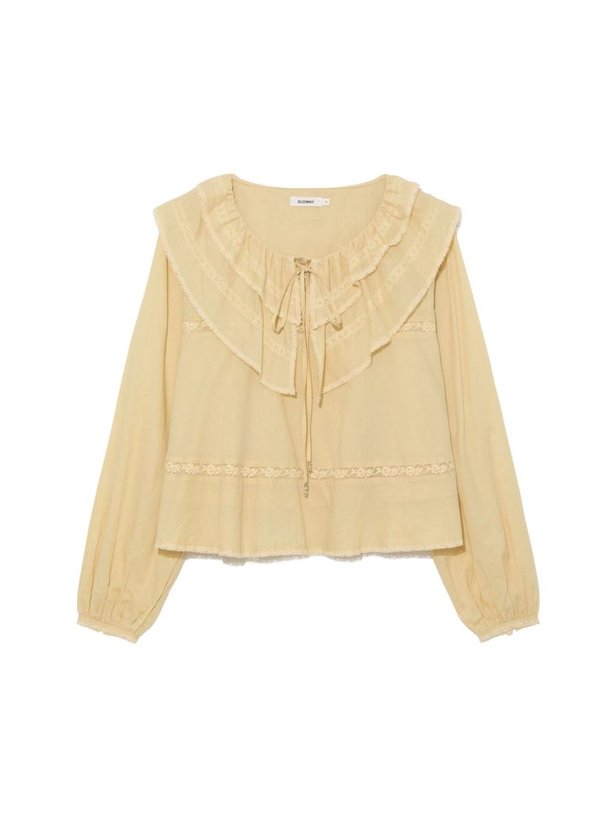 글로니(GLOWNY) MALLOW LACE BLOUSE (YELLOW)