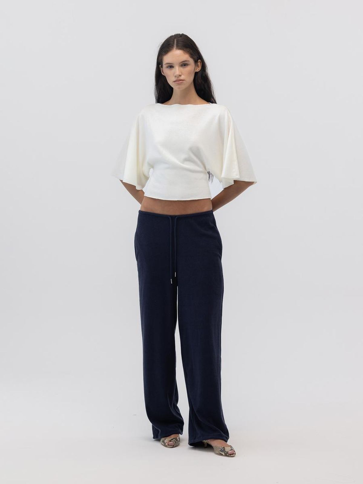 글로니(GLOWNY) SNUG TERRY STRING PANTS (NAVY)