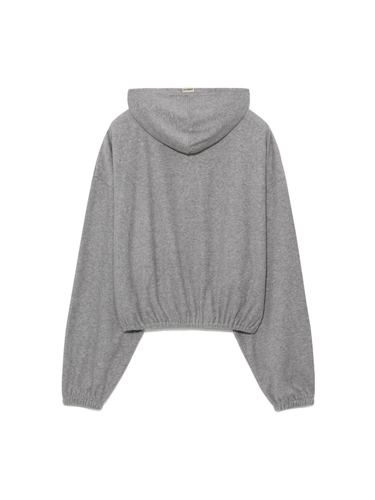 글로니(GLOWNY) SNUG TERRY V-CUT HOODIE (MELANGE GRAY)