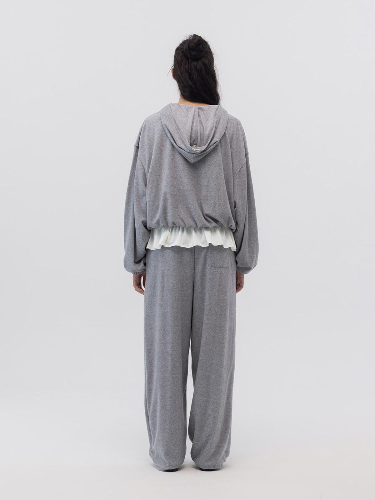 글로니(GLOWNY) SNUG TERRY V-CUT HOODIE (MELANGE GRAY)